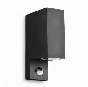 Lampada da parete per esterni Maxkomfort IP44 nera 1268E1-SN Up&Down con sensore di movimento
