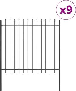 Recinzione per Giardino 9 pcs Grigio 15,3 x 1,5 m