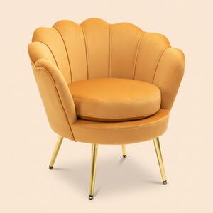 DecHome Poltrona Vintage in Velluto Dimensioni 76x67x74 cm colore Giallo