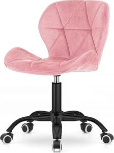 Sleepy shop 24 YOUR PERFECT MATTRESS Sedia da scrivania ergonomica con rotelle - comoda sedia girevole per l'ufficio e il posto di lavoro, imbottita, robusta base in metallo, ampia scelta di colori (ROSA smoke)