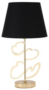 Lampada da Tavolo Glam Harts Ø30x54,5 cm in Ferro e Tessuto Nero e Oro