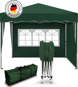 Gazebo pieghevole Kronenburg 3x3 m - Impermeabile, protezione UV 50+, 2 pareti laterali, verde