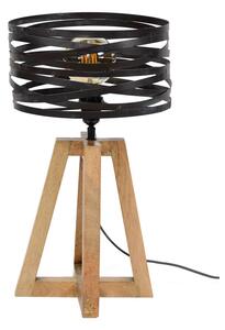 Lampada da tavolo KAWOLA Lampada da tavolo DALIAN legno/metallo nero