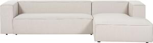 BELIANI Divano angolare a 3 posti Lato sinistro Tessuto beige con braccioli imbottiti Stile minimalista