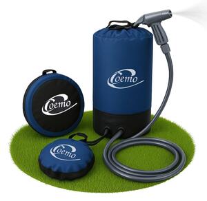 Doccia da campeggio con pompa a pedale, doccia da giardino, doccia solare blu