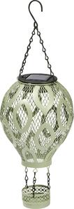 Lampada decorativa a LED a forma di mongolfiera in metallo con energia solare, lanterna a LED, gioco di ombre in stile orientale, verde
