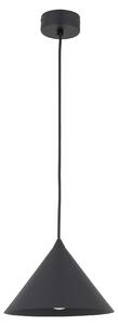 Lampada a sospensione in metallo E27 D: 21 cm rotonda H: max. 155 cm Nero Retrò