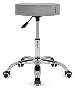 Sedia ergonomica da scrivania SIMPLE OFFICE - sedia girevole con rivestimento in velluto blu, regolabile in altezza, girevole a 360°, comoda sedia da ufficio per l'ufficio di casa e la camera dei ragazzi (grigio)