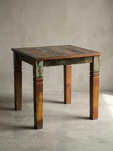 Tavolo da pranzo KALKUTTA 80 x 80 x 76 cm in legno massello di mango stile shabby chic, design rustico, tavolo da pranzo in legno di barca, tavolo da pranzo rettangolare, tavolo da cucina per 4 persone