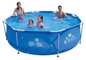 Happy People set piscina con struttura in acciaio rotonda 300 x 76 cm con filtro e pompa 77508