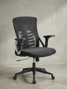 Sedia da ufficio ergonomica con schienale in rete | Sedia girevole traspirante per l'ufficio di casa | Sedia da scrivania con supporto lombare a 4 vie | Sedia girevole da ufficio nera - Kadima Design