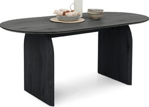 Tavolo da pranzo MALA con piano ovale 180 x 90 cm, nero - tavolo da pranzo in MDF, robusto e stabile, ideale per la cucina e la zona pranzo, offre spazio per 6 persone, superficie di facile manutenzione