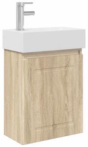 Mobile bagno con rubinetto Rovere Sonoma 45,5 x 22,5 x 84 cm