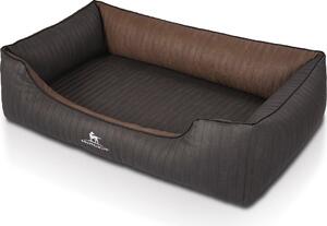 Cuccia per cani Outback in Pelle finta trapuntata al laser XXL nero-marrone