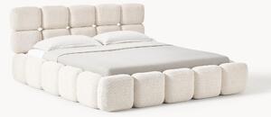 Letto imbottito in teddy bouclé con spazio contenitore aggiuntivo Tayla