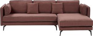 BELIANI Divano angolare in tessuto bordeaux rivestimento in metallo gambe lato sinistro schienale regolabile cuscini extra design moderno