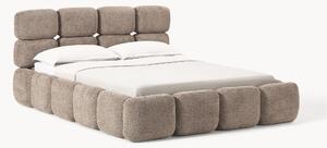 Letto imbottito in teddy bouclé con spazio contenitore aggiuntivo Tayla