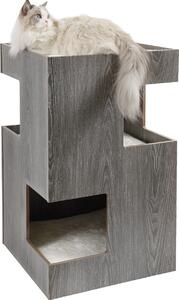 Cat Castle - Torre per gatti con grotta in legno - grigio scuro - 50 x 50 x 80 cm