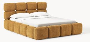 Letto imbottito in teddy bouclé con spazio contenitore aggiuntivo Tayla