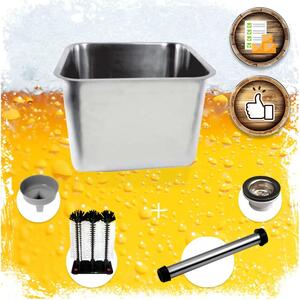 Set completo - Lavello Gastronorm in acciaio inox, 40x40x30 cm