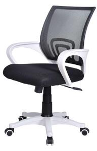 Sedia da ufficio VENTO BLACK MESH - sedia girevole ergonomica con schienale in rete traspirante, nero/bianco, regolabile in altezza