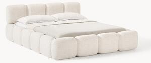 Letto imbottito in teddy-bouclé con spazio contenitore aggiuntivo Tayla