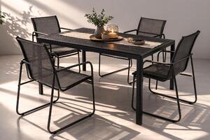 Set da giardino 5 pezzi Set di sedute L150xP90xH74cm Non-Wood Nero