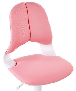 Sedia da ufficio poliestere rosa bianco altezza regolabile girevole senza braccioli cameretta Beliani
