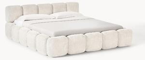 Letto imbottito in teddy-bouclé con spazio contenitore aggiuntivo Tayla