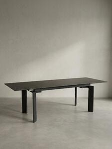 Tavolo da pranzo allungabile effetto pietra | Tavolo da pranzo di design 180-240 cm | Tavolo da cucina nero con piano in Vetroceramica e vetro | Look industriale | Sala da pranzo | Malta di Kadima Design