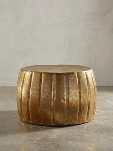 Tavolino da salotto 60x36x60 cm in alluminio dorato Tavolino orientale rotondo, tavolino basso in metallo, tavolino da salotto di design moderno, tavolino da salotto piccolo