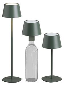 Northpoint 3in1 Lampada da tavolo a LED set di 2 lampade a bottiglia in verde oliva altezza massima 45 cm con batteria da 3000mAh 200lm luce bianca calda (3000K) dimmerabile in continuo per uso interno ed esterno