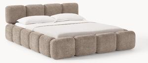 Letto imbottito in teddy-bouclé con spazio contenitore aggiuntivo Tayla