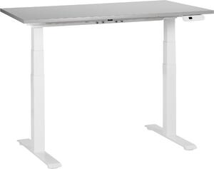 BELIANI Scrivania regolabile in altezza piano grigio con struttura in acciaio 120 x 72 cm regolazione elettrica in altezza ufficio moderno