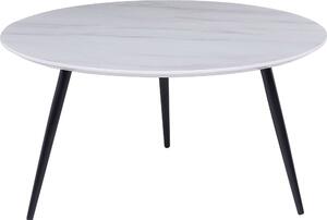 Tavolino BELIANI piano bianco con effetto marmo gambe nere design moderno soggiorno camera da letto