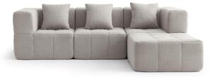 MILYSOFA SOFABULOUS: divano angolare modulare a 3 posti con chaise longue, raffinato tessuto a riccioli, beige pietra