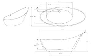 Vasca da bagno freestanding SOPHIE - Acrilico - Bianco, lucido - Schienale per poggiatesta