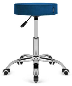 Sedia da scrivania ergonomica SIMPLE OFFICE - sedia girevole con rivestimento in velluto blu, regolabile in altezza, girevole a 360°, comoda sedia da ufficio per l'ufficio di casa e la camera dei ragazzi (blu)
