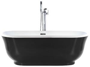 BELIANI Vasca da bagno freestanding in acrilico sanitario nero ovale 170 x 77 cm design moderno