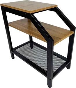 Tavolo ausiliario con ripiani piccolo comodino con rete metallica Begryf 59x30x59