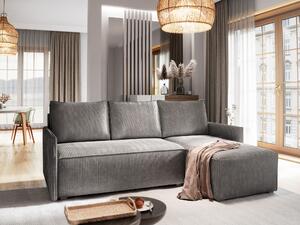 Divano angolare Masseno PERUSI con funzione letto a L, divano con box letto, divano da salotto, divano, divano, divano letto, set di divani - grigio, POSO 60