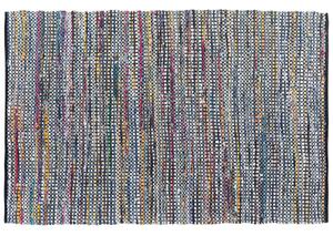 Tappeto tappetino Rag in cotone blu 140 x 200 cm rettangolare intrecciato a mano Beliani