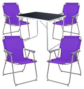 Set da campeggio 5 pezzi mobili da giardino tavolo da campeggio + 4 sedie da campeggio sedia pieghevole