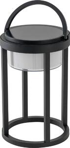 Lucande LED lampada solare da tavolo Tilena, rotonda, nera, dimmerabile