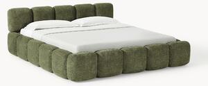 Letto imbottito in teddy-bouclé con spazio contenitore aggiuntivo Tayla