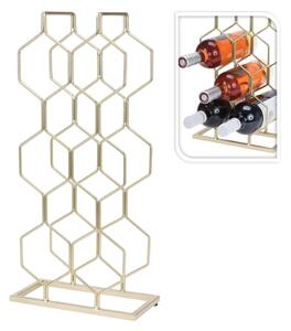 H&S Collection Home&Styling Portavini per 8 Bottiglie in Metallo Dorato