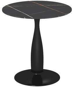 HOMCOM Tavolo da pranzo, tavolo da cucina rotondo, tavolo da sala da pranzo con struttura in acciaio nero