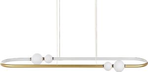 BELIANI Lampada a sospensione in alluminio oro metallo Luci LED integrate Forma ovale a sospensione Illuminazione moderna stile glamour