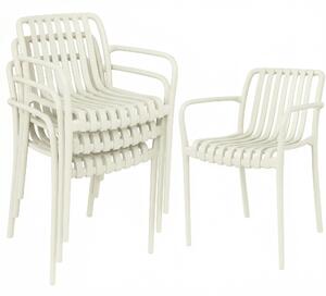Set da 4 sedie da giardino Outsunny: sedie da terrazza impilabili con design a doghe