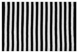 Tappeto tappetino Nero Bianco Tessuto 80 x 150 cm Per Interni Esterni Motivo A Righe Moderno Beliani